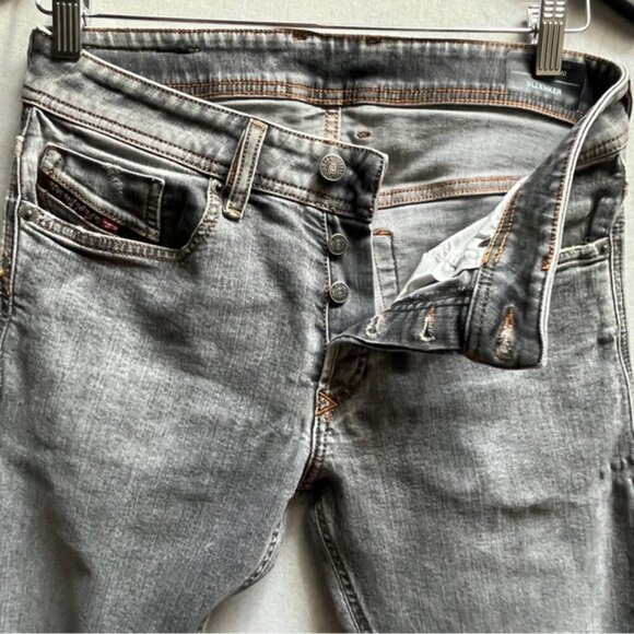Diesel sleenker low rise button fly skinny distressed jeans Sz 26 - Picture 6 of 13